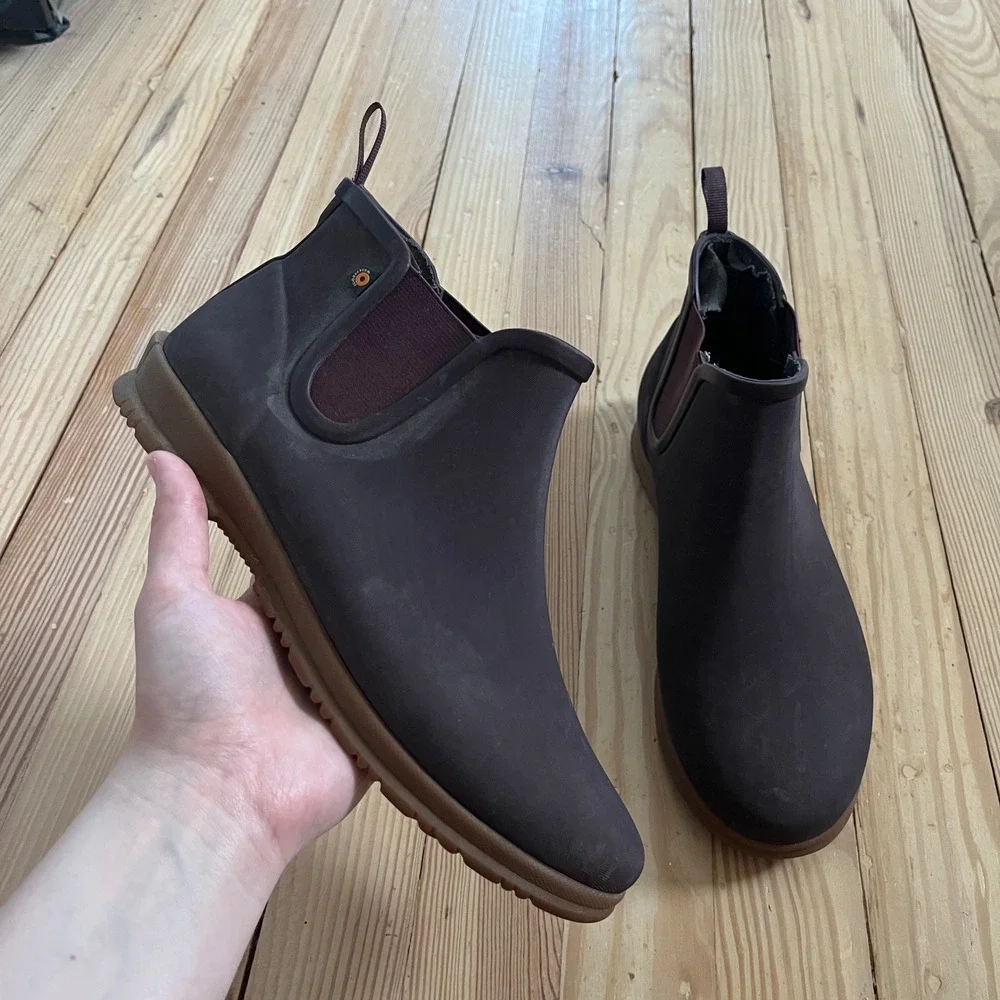 Bogs Sweet Pea Womens 10 Eggplant Purple Waterproof Chelsea Rain Boots 72198-601